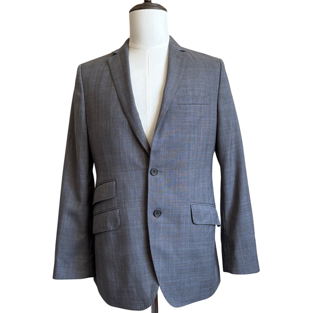 Banana Republic Blazer 38R Grey Glen Plaid Modern Slim Fit Wool‎ Sport Coat
